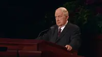 Richard G. Scott při proslovu na generální konferenci